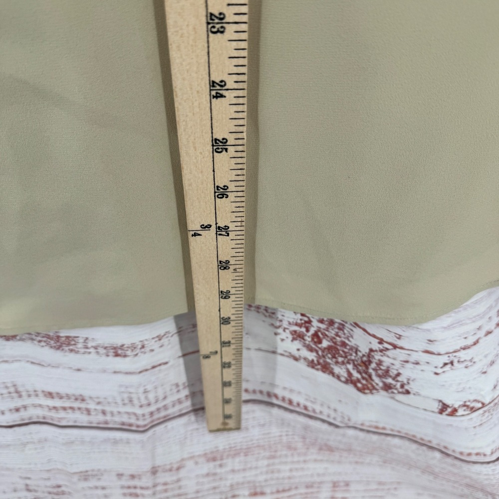 Polo Ralph Lauren Shirt Blouse‎ Size 14 Tan Mulberry Silk Button Down Pockets - Picture 8 of 9